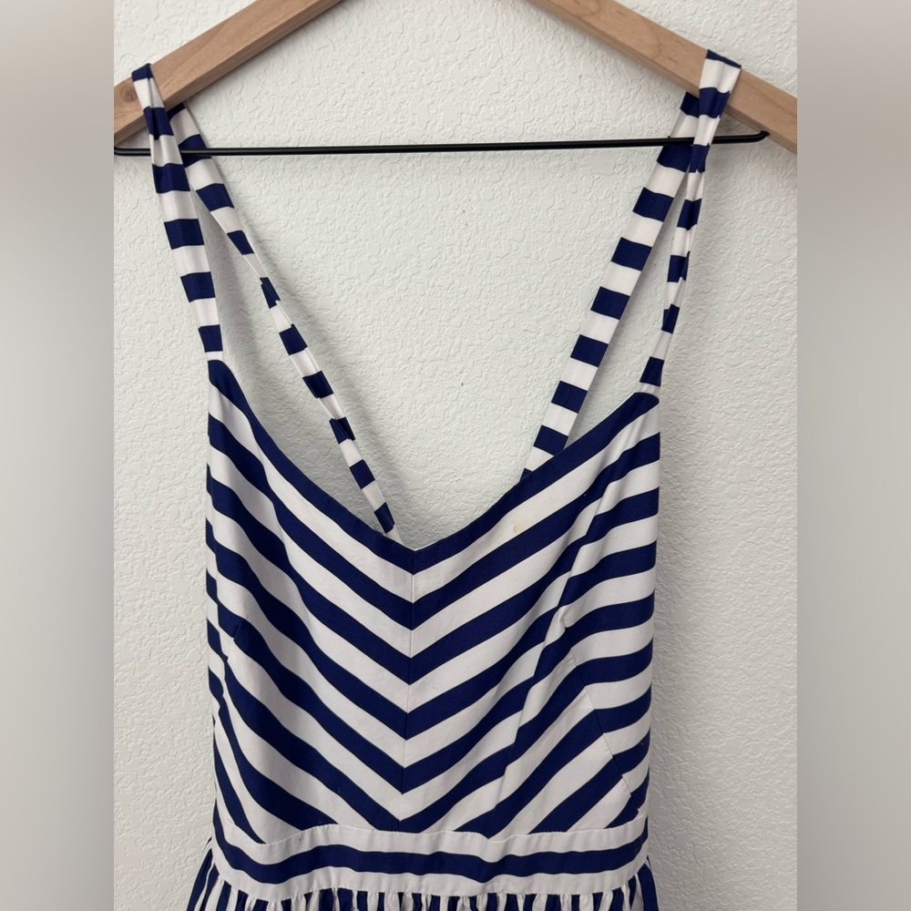 J.Crew Stripe Ruffle Cotton Maxi Dress - 10 - Picture 4 of 12